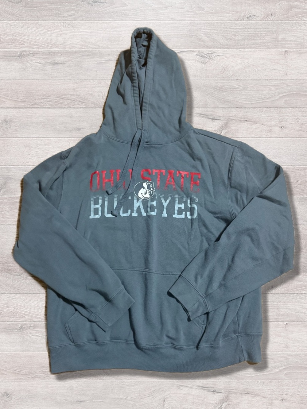 NCAA OSU Ohio State Buckeyes Brutus Gray Collegiate Pullover Hoodie XXL